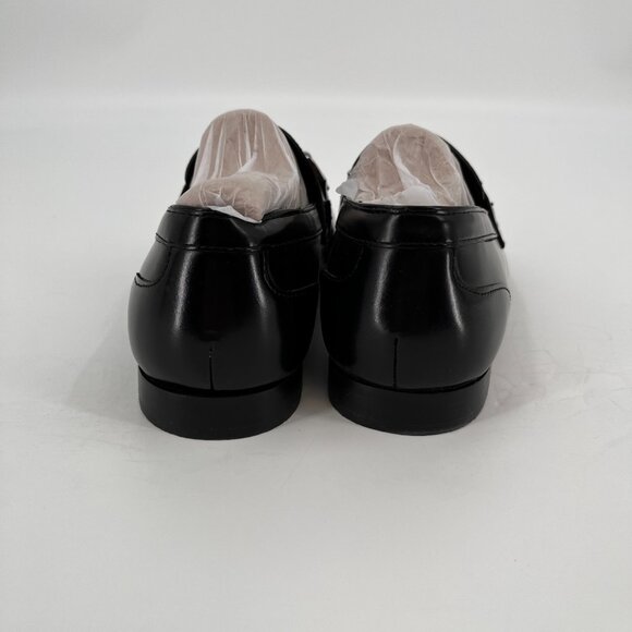 ALDO Marinho Loafers Size 7 Black Leather Upper Slip-On Dress Shoes Metal Bit - Picture 5 of 14